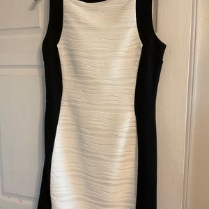 Calvin Klein black and white sleeveless dress